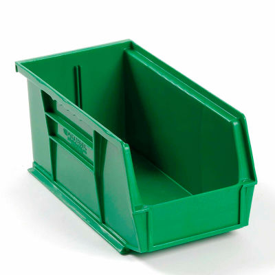Global Industrial Plastic Stack and Hang Parts Storage Bin 5-1/2 x 10-7/8 x 5, Green - Pkg Qty 12