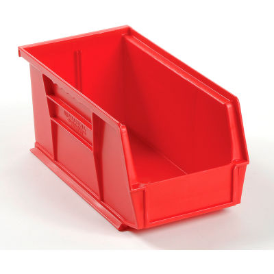 Global Industrial Plastic Stack and Hang Parts Storage Bin 5-1/2 x 10-7/8 x 5, Red - Pkg Qty 12