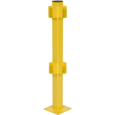 Bluff Manufacturing Steel Double Rail Corner Post, 42"H, Yellow