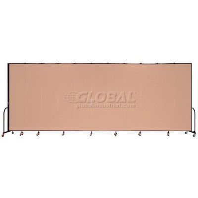 Screenflex Portable Room Divider 11 Panel, 8'H x 20'5"L, Fabric Color: Oatmeal