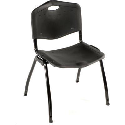 Interion® Oakmont Plastic Stackable Chair - Black - Pkg Qty 4
