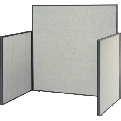 Interion® Pre-Configured Office Cubicle - 4'W x 4'D x 60"H - Starter Kit - Gray