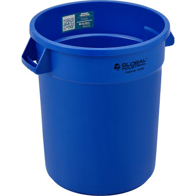 Global Industrial Plastic Trash Can - 20 Gallon Blue
