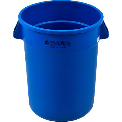 Global Industrial Plastic Trash Can - 32 Gallon Blue