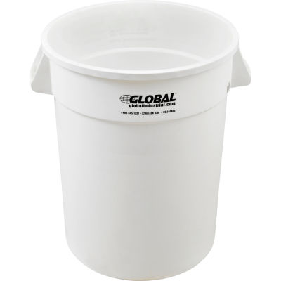 Global Industrial™ Plastic Trash Can - 32 Gallon White