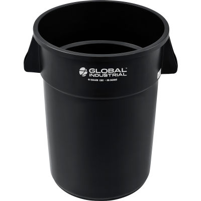 Global Industrial Plastic Trash Can - 44 Gallon Black