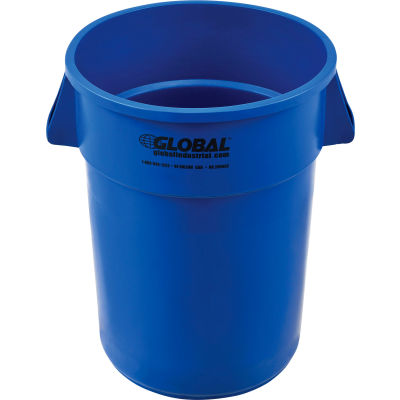 Global Industrial Plastic Trash Can - 44 Gallon Blue