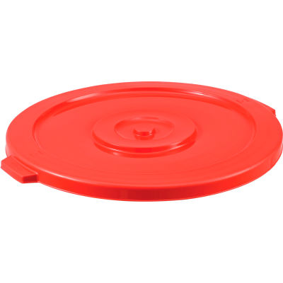Global Industrial Plastic Trash Container, Garbage Can Lid - 44 Gallon Red