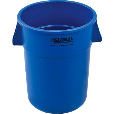 Global Industrial Plastic Trash Container, Garbage Can - 55 Gallon Blue