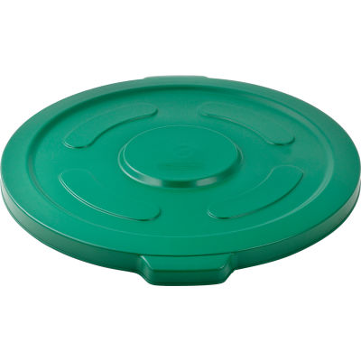Global Industrial Plastic Trash Container, Garbage Can Lid - 55 Gallon Green