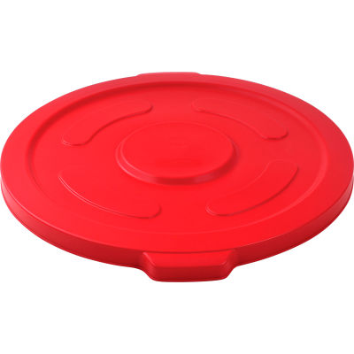 Global Industrial Plastic Trash Container, Garbage Can Lid - 55 Gallon Red