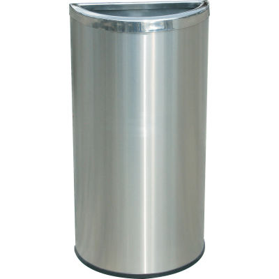 Stainless Steel Waste Container, 8 Gallon, Half Moon - 780929