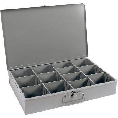 Durham Steel Scoop Compartment Box 119-95 - Adjustable Vertical Compartments 18 x 12 x 3 - Pkg Qty 4