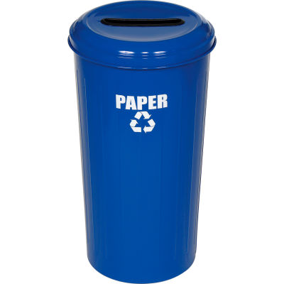 Garbage Can & Recycling | Recycling | Round Steel Blue Recycling ...