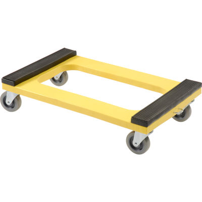 Global Industrial™ Plastic Dolly with Rubber Padded Deck - 4" Casters 1000 Lb. Capacity