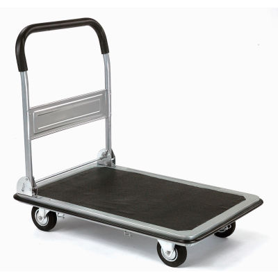 Global Industrial Folding Platform Truck 35x23 Solid Steel Deck 5" Rubber Wheels 600 Lb. Cap.