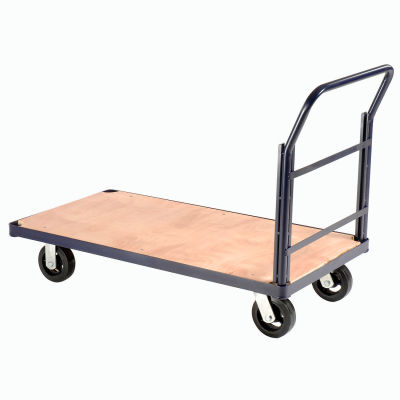 Global Industrial Steel Bound Wood Deck Platform Truck 60x30 2000 Lb. Cap. 6" Rubber Casters