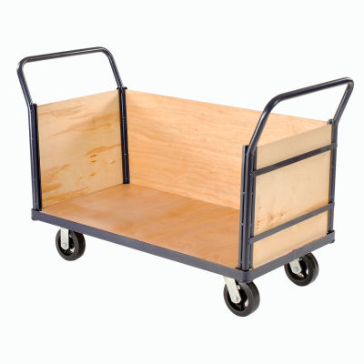 Global Industrial™ Euro Truck with 3 Wood Sides & Deck 48 x 24 2000 Lb. Capacity