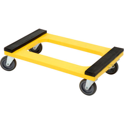Plastic Dolly with Rubber Padded Deck 5" Casters 1200 Lb. Capacity