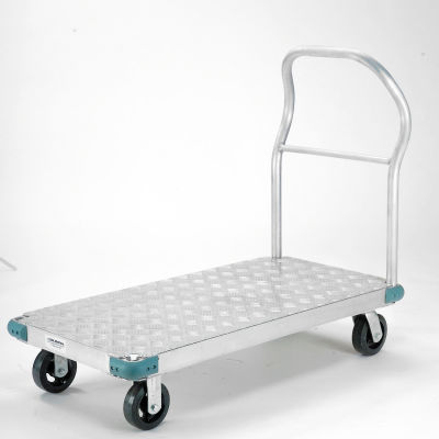 Global Industrial Aluminum Diamond Deck Platform Truck 60x30 2000 Lb. Cap. 6" Rubber Casters