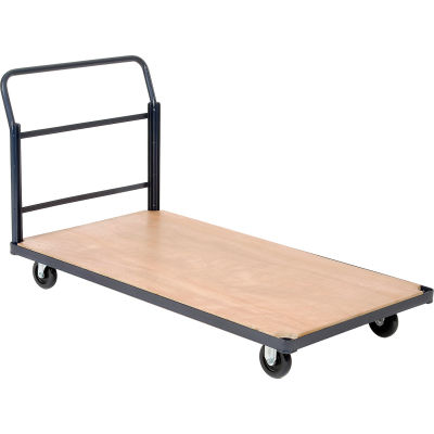 Global Industrial Steel Bound Wood Deck Platform Truck 48x24 1000 Lb. Capacity 5" Poly Casters