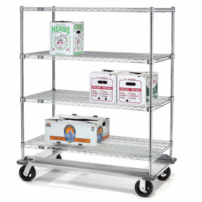 Nexel® E-Z Adjust Wire Shelf Truck, 1600 lb. Capacity, 60"L x 18"W x 70"H