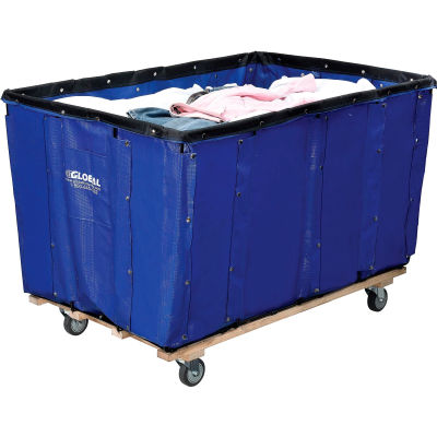 Global Industrial Basket Bulk Truck, Vinyl, 8 Bushel Capacity, Blue