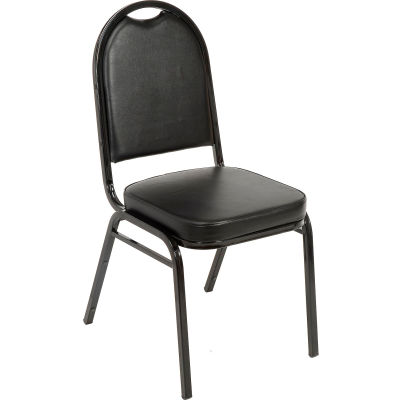 KFI Heavy Duty Banquet Stacking Chair - Black Vinyl / Black Frame - Pkg ...