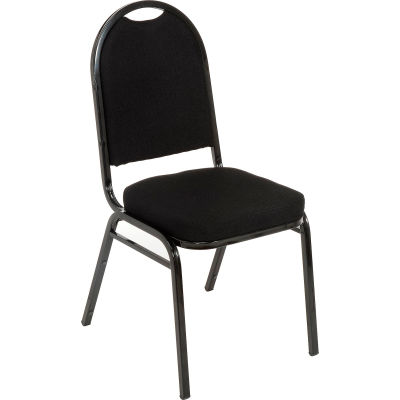 KFI Heavy Duty Banquet Stacking Chair - Black Fabric / Black Frame - Pkg Qty 4