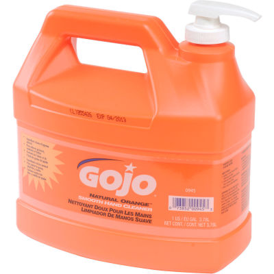 GOJO Natural Orange 1 Gallon Pump Bottle - 4 Bottles/Case 0945-04