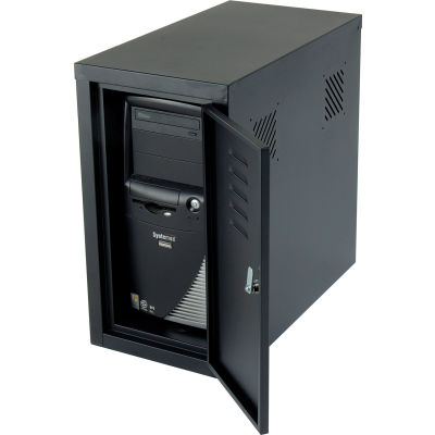 Global Industrial™ Security Computer CPU Enclosed Cabinet Side Car, Black
