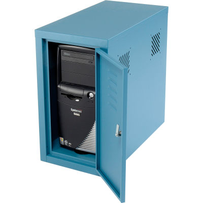 Global Industrial™ Security Computer CPU Enclosed Cabinet Side Car, Blue