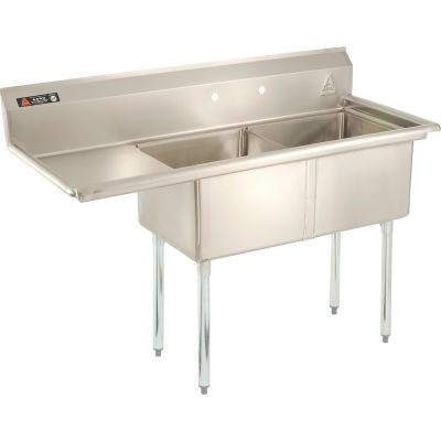 Aero Manufacturing Company® Stainless Steel Sink, Left Sided Drainboard