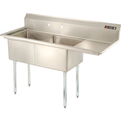 Aero Manufacturing Company® AF2-1818-18R Two Bowl SS Sink, 18 x 18 ...