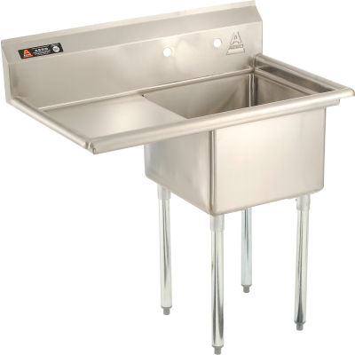 Aero Manufacturing Company® AF1-1818-18L One Bowl SS Sink 18x18 w/ 16-1 ...