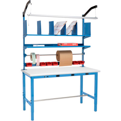 Global Industrial Electric Packing Workbench Plastic Safety Edge - 60 x 30 with Riser Kit