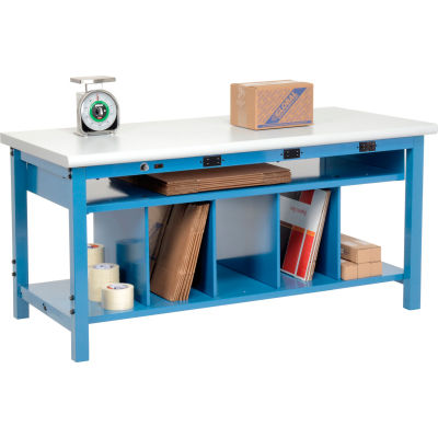 Global Industrial Electric Packing Workbench Plastic Safety Edge - 60 x 30 - Lower Shelf Kit