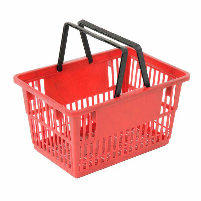 Good L ® Standard Plastic Shopping Basket with Plastic Handle 20 Liter 17"L x 12"W x 9"H Red - Pkg Qty 12