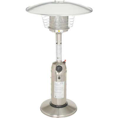 Hiland Patio Heater HLDS032-B Propane 11000 BTU Tabletop Stainless Steel