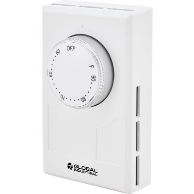 Global Industrial® Thermostat, Heat Only, Line Voltage, Double Pole, With Off Position