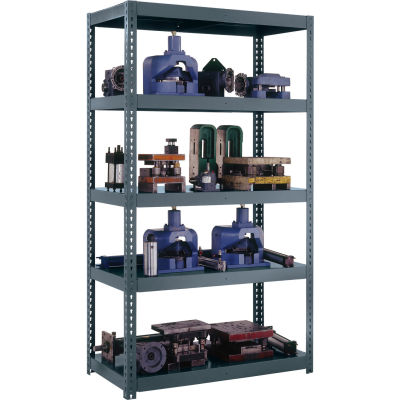 High Capacity Boltless Shelving, 96W" x 36D" x 84H", 5 Shelves, Gray