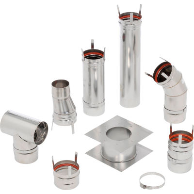 HeatStar 4" Horizontal Stainless Steel Vent Kit F102860 Category III Venting