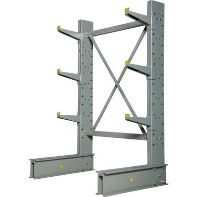 Global Industrial Single Sided Cantilever Rack Starter, 2" Lip, 48"Wx33"Dx72"H