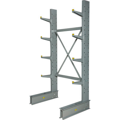 Cantilever Rack Single Sided, Starter Unit Medium Duty (1000 Series), 48"W x 33"D 8'H, 5300 Lbs Cap