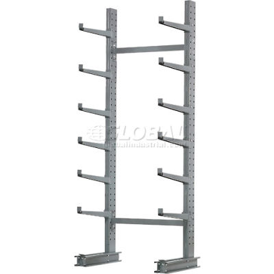 Cantilever Rack Single Sided, Starter Unit Medium Duty (1000 Series),72"W x 45"D x10'H,3800 Lbs Cap