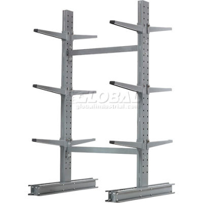 Cantilever Rack Double Sided Starter Unit Medium Duty (1000 Series),48"W x 54"D x 6'H,16200 Lbs Cap