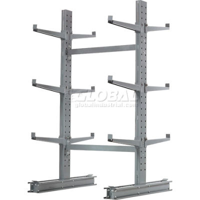 Cantilever Rack Double Sided, Starter Unit Medium Duty (1000 Series),48"W x 54"D x6'H,16200 Lbs Cap