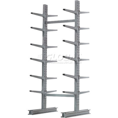 Cantilever Rack Double Sided Starter Unit Medium Duty (1000 Series),72"W x 78"D x10'H, 7600 Lbs Cap