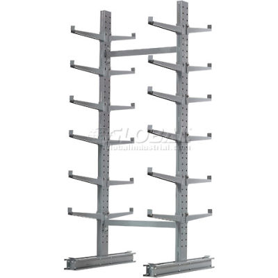 Cantilever Rack Double Sided, Starter Unit Medium Duty (1000 Series),72"W x 78"D 10'H, 7600 Lbs Cap