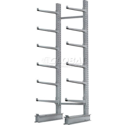 Cantilever Rack Single Sided, Starter Unit Extra Heavy Duty, 72"W x 49"D x 10'H, 15800 Lbs Capacity